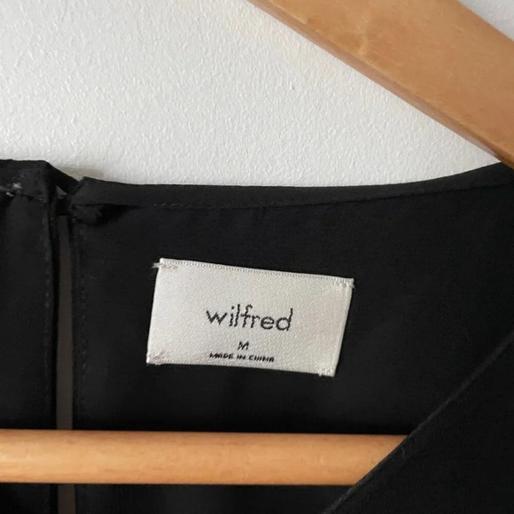 Aritzia Wilfred Ninette  Ruffle Drape Dress Black Size Medium - Picture 8 of 10